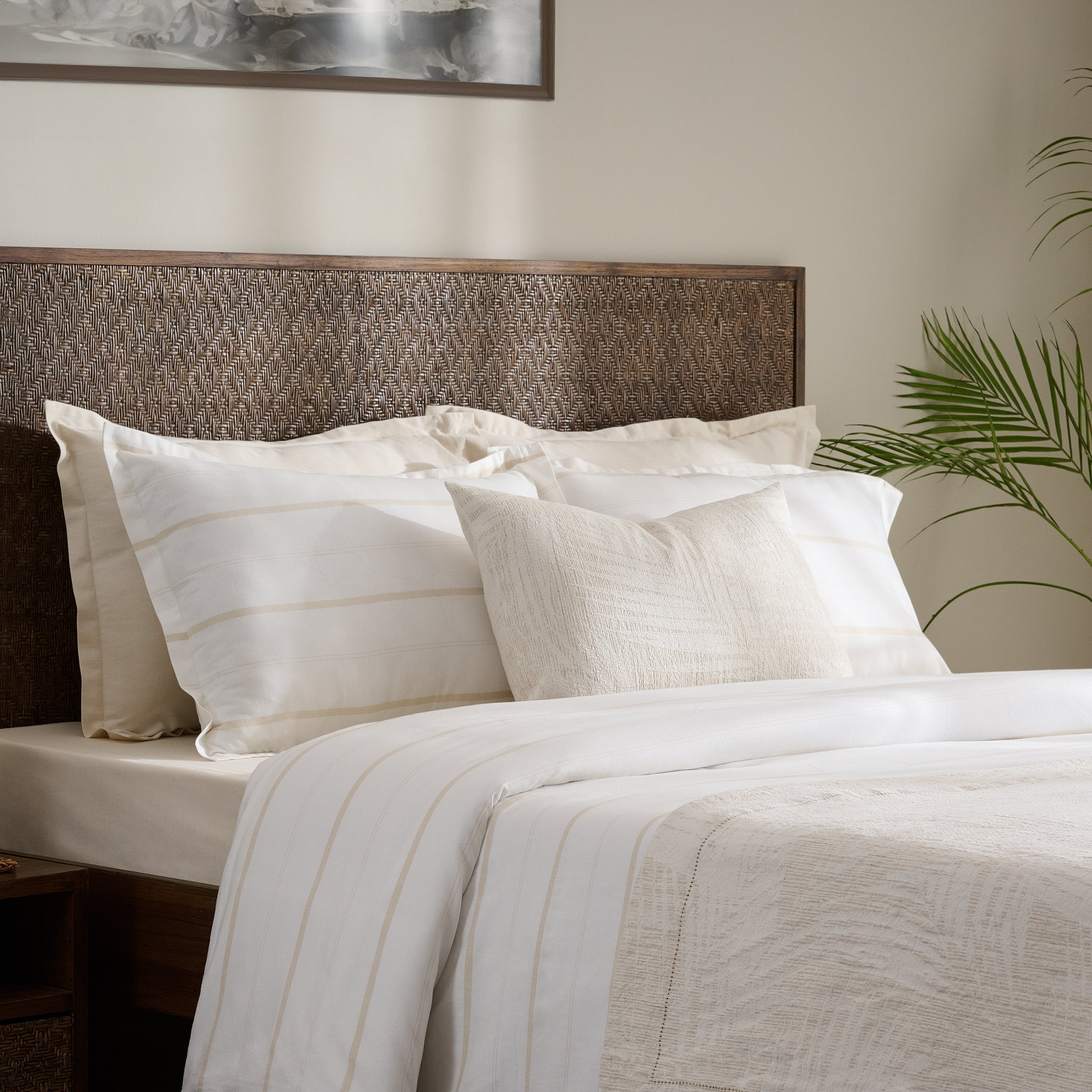 Palm Shadow | Cotton Linen | Jacquard | Bed Set - Product Image 