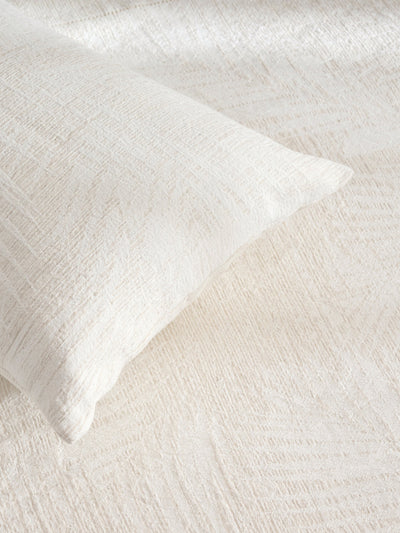 Palm Shadow Cotton Linen Jacquard Bed Cover