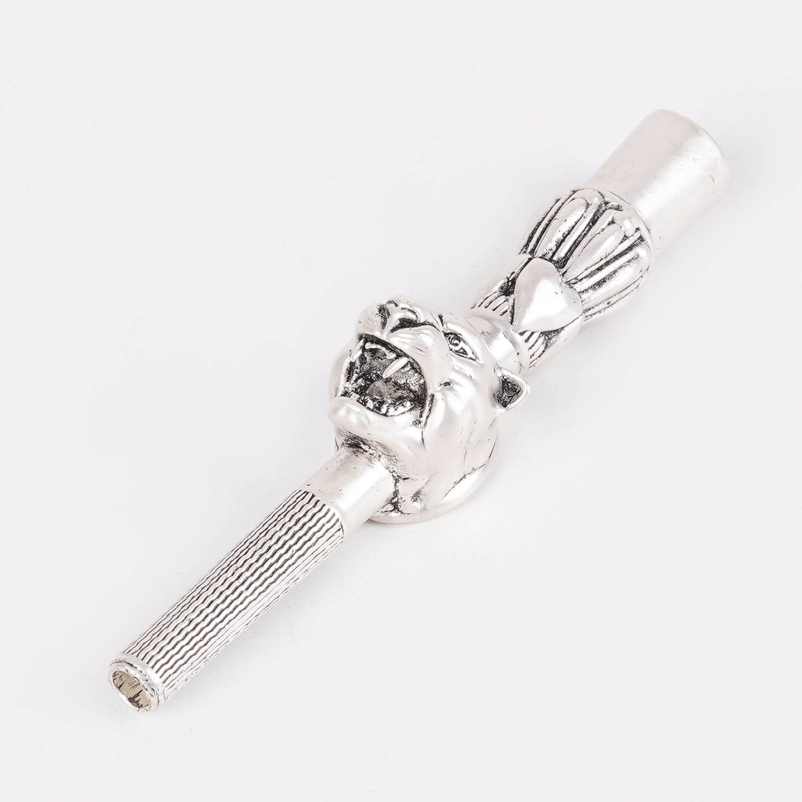 Panther Face Hookah Tip | Silver Plated - Product Image 