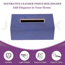 Leather Tissue Box- Navy Blue