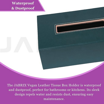 Leather Tissue Box-Bottle Green