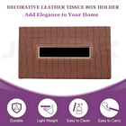 Leather Tissue Box-Tan Brown