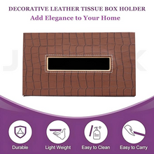 Leather Tissue Box-Tan Brown