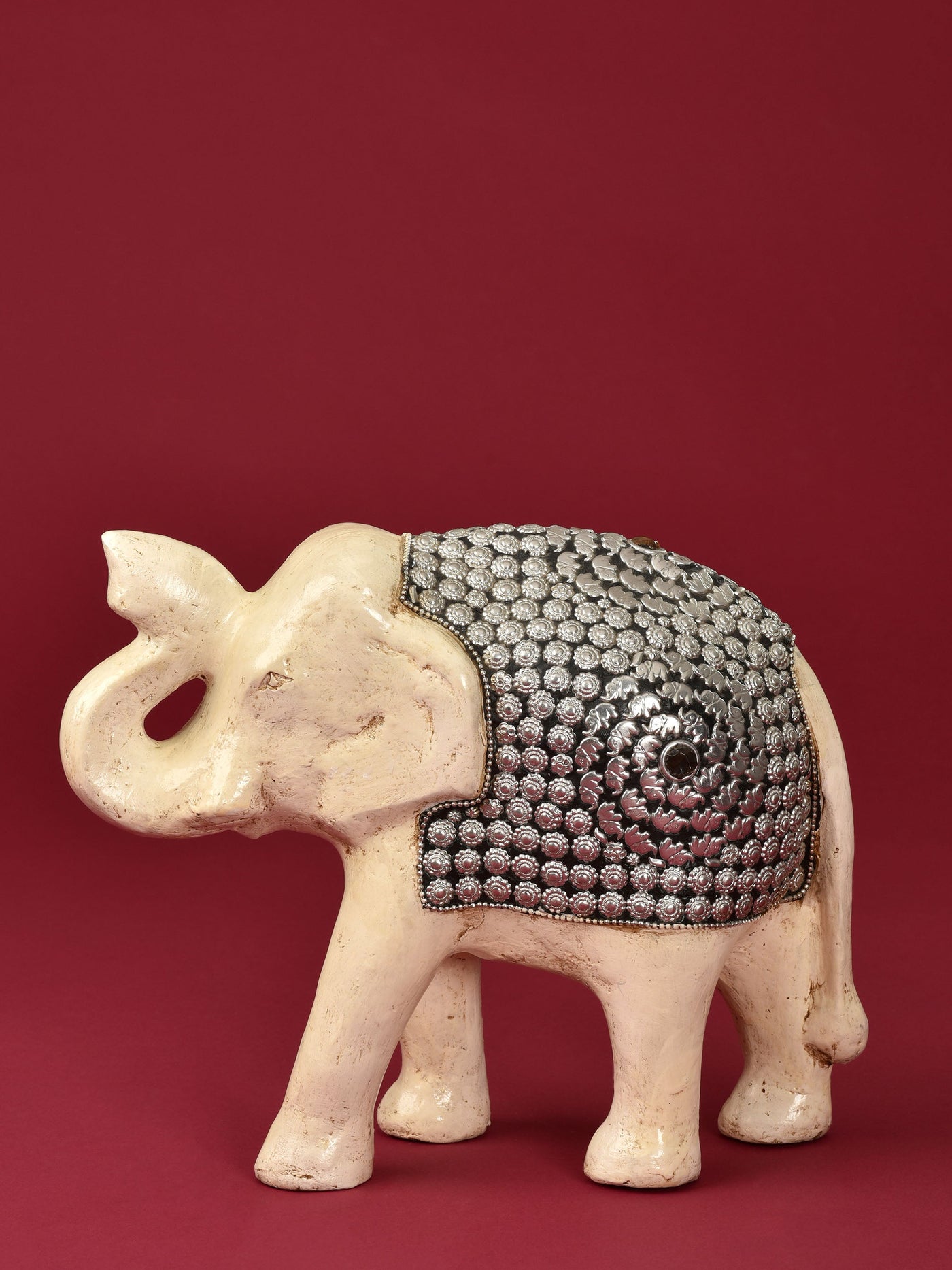 Paper Mache Elephant with metal beads