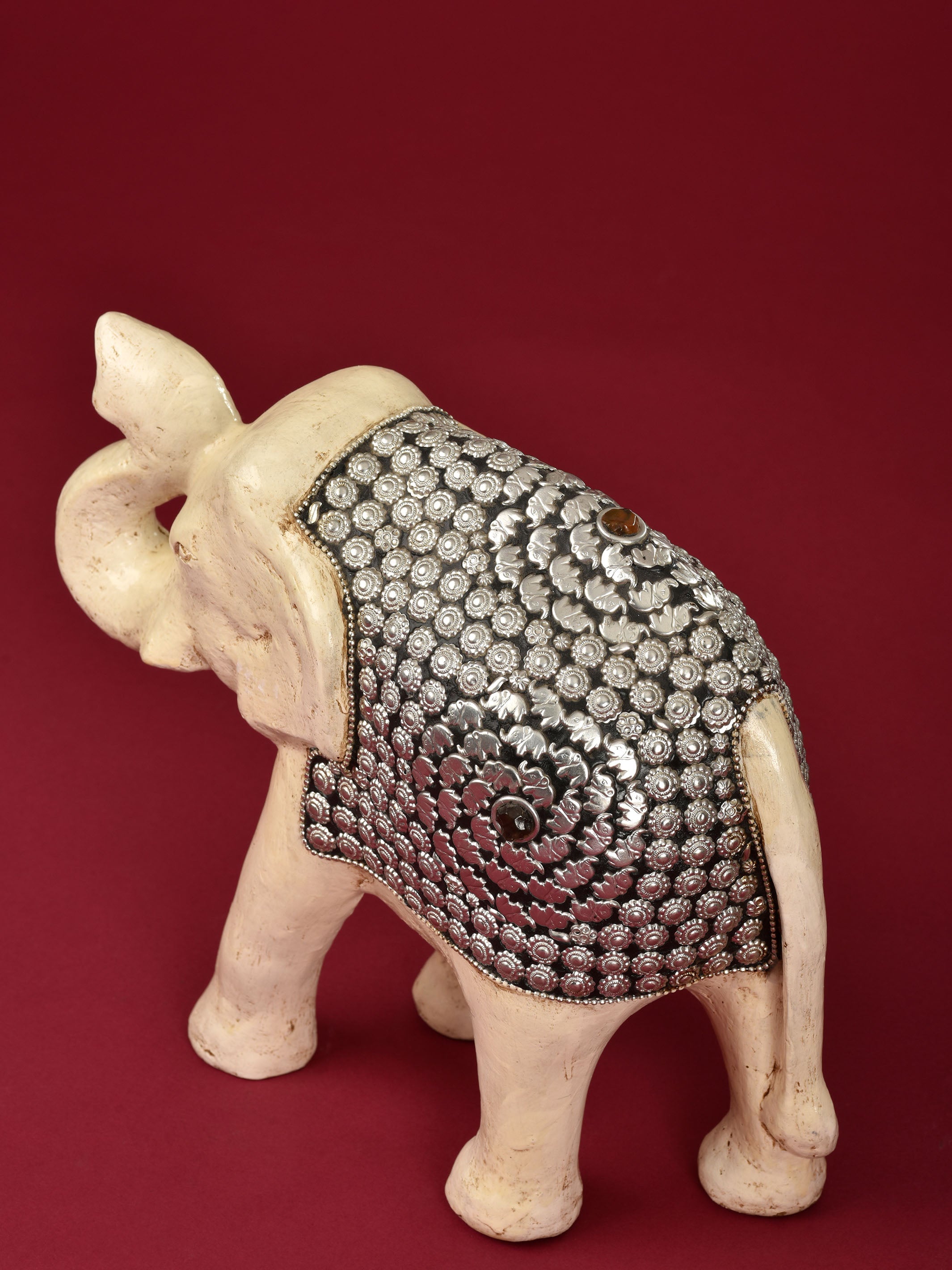 Paper Mache Elephant with metal beads