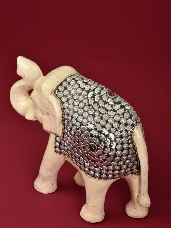 Paper Mache Elephant with metal beads