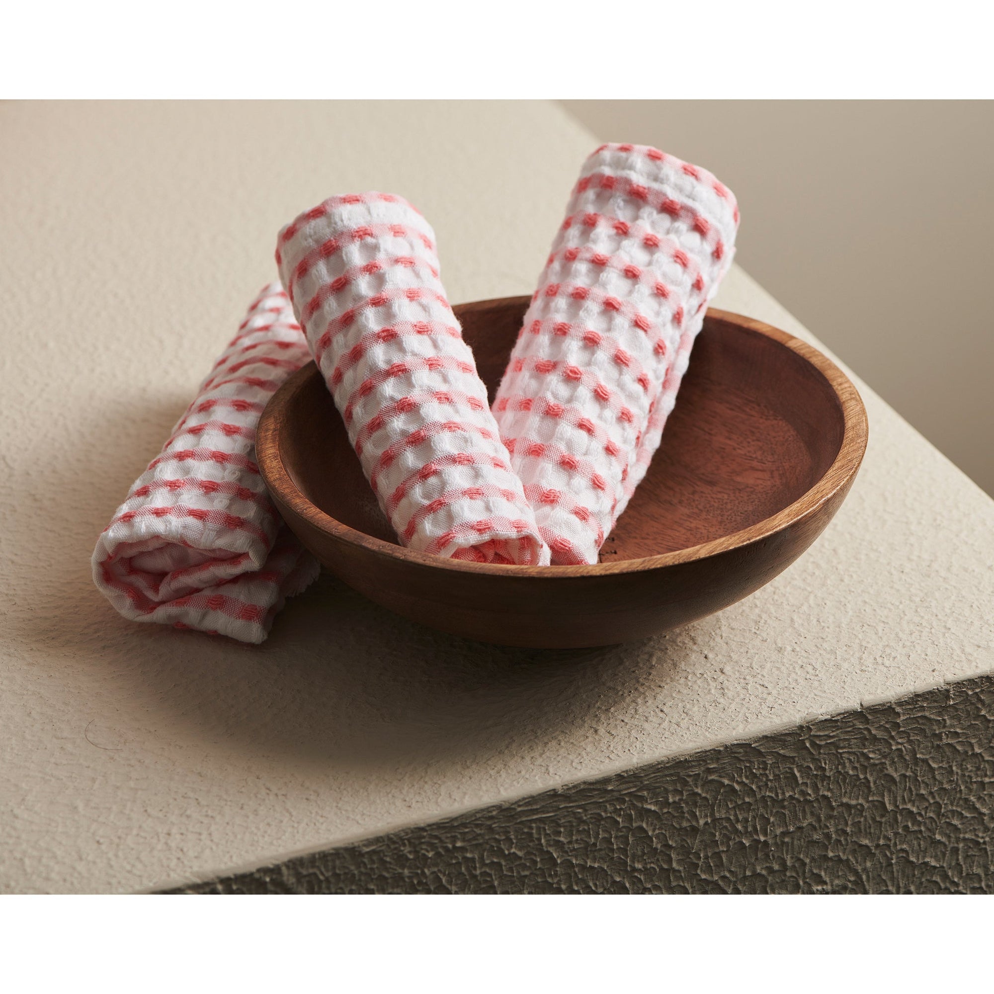 Peach | Cotton | Waffle | Face Towels - Set of 2