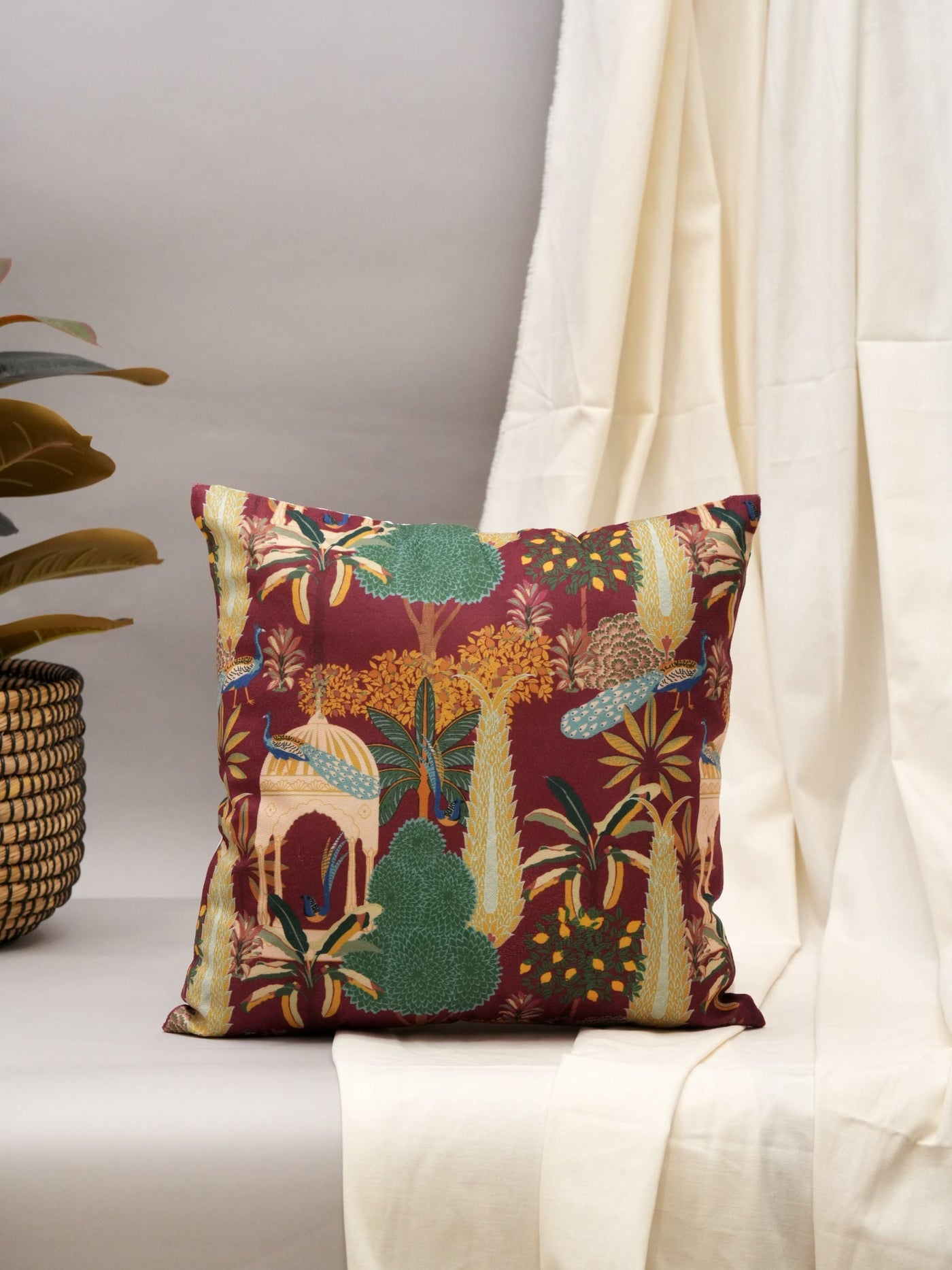 Peacock Paradise Cushion Cover