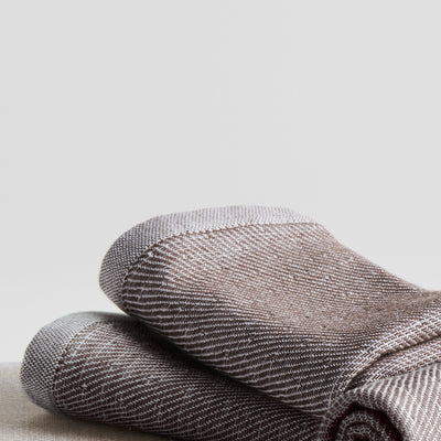 Peat  | Cotton Bamboo | Hammam Terry | Face Towels - Set of 2