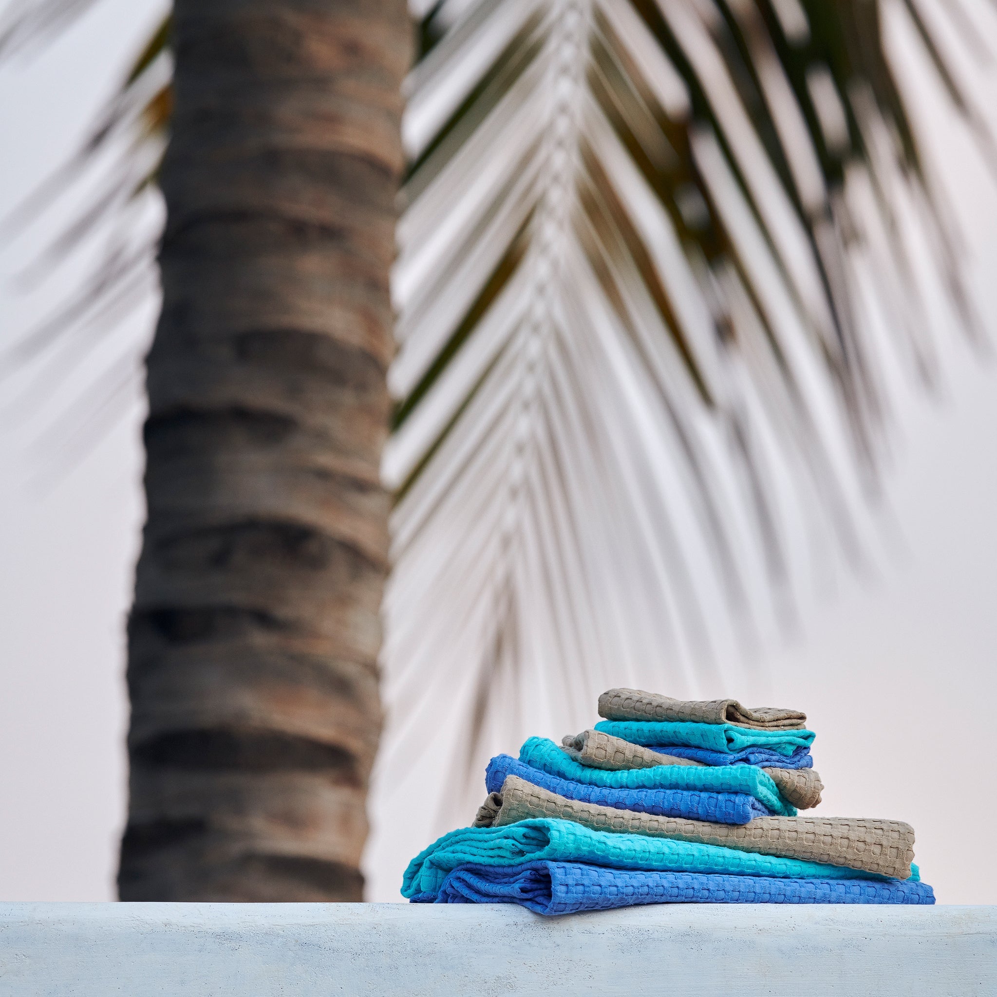 Pebble Cotton Waffle Towel Bath Set