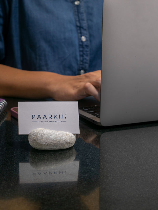 Pebble Card Holder - White