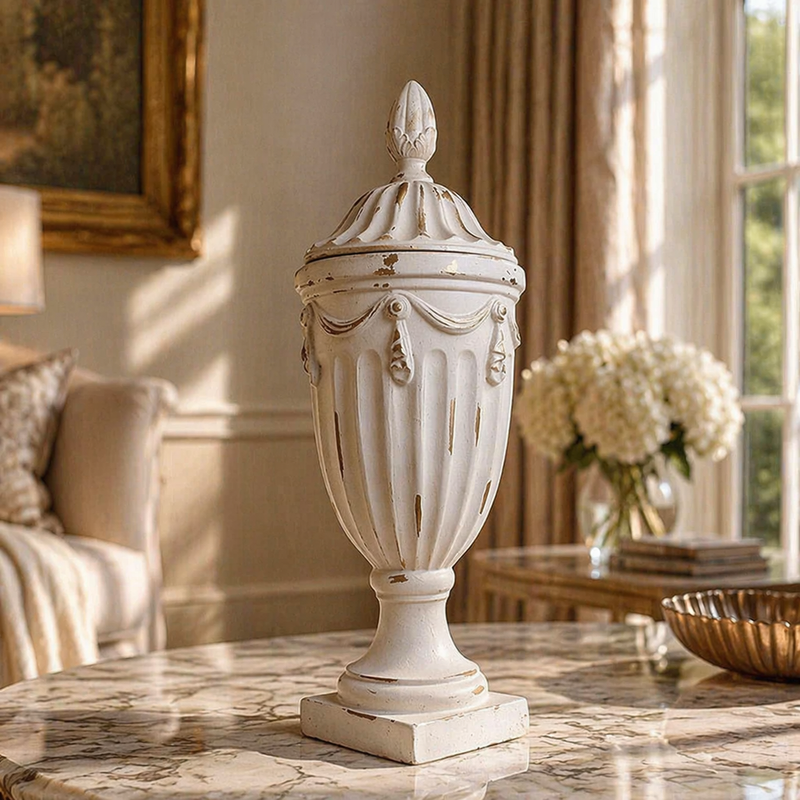 Pedestal Vase with Lid