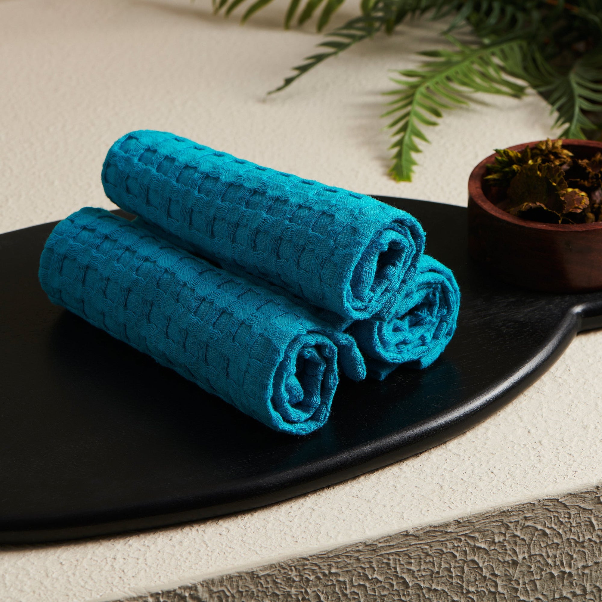 Petunia | Cotton | Waffle | Face Towels - Set of 2