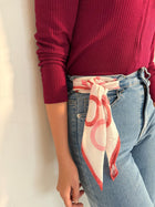 Pink & Red Geometric Circles Bandana I Cotton Square Scarf