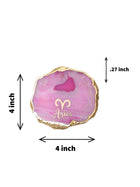 Pink Agate Zodiac Sign Aries Table Coaster