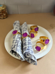 Crystal Agate Napkin Rings Set