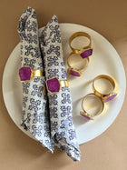 Crystal Agate Napkin Rings Set