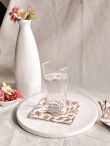 Cotton Coasters Set of 6 - Pink floral
