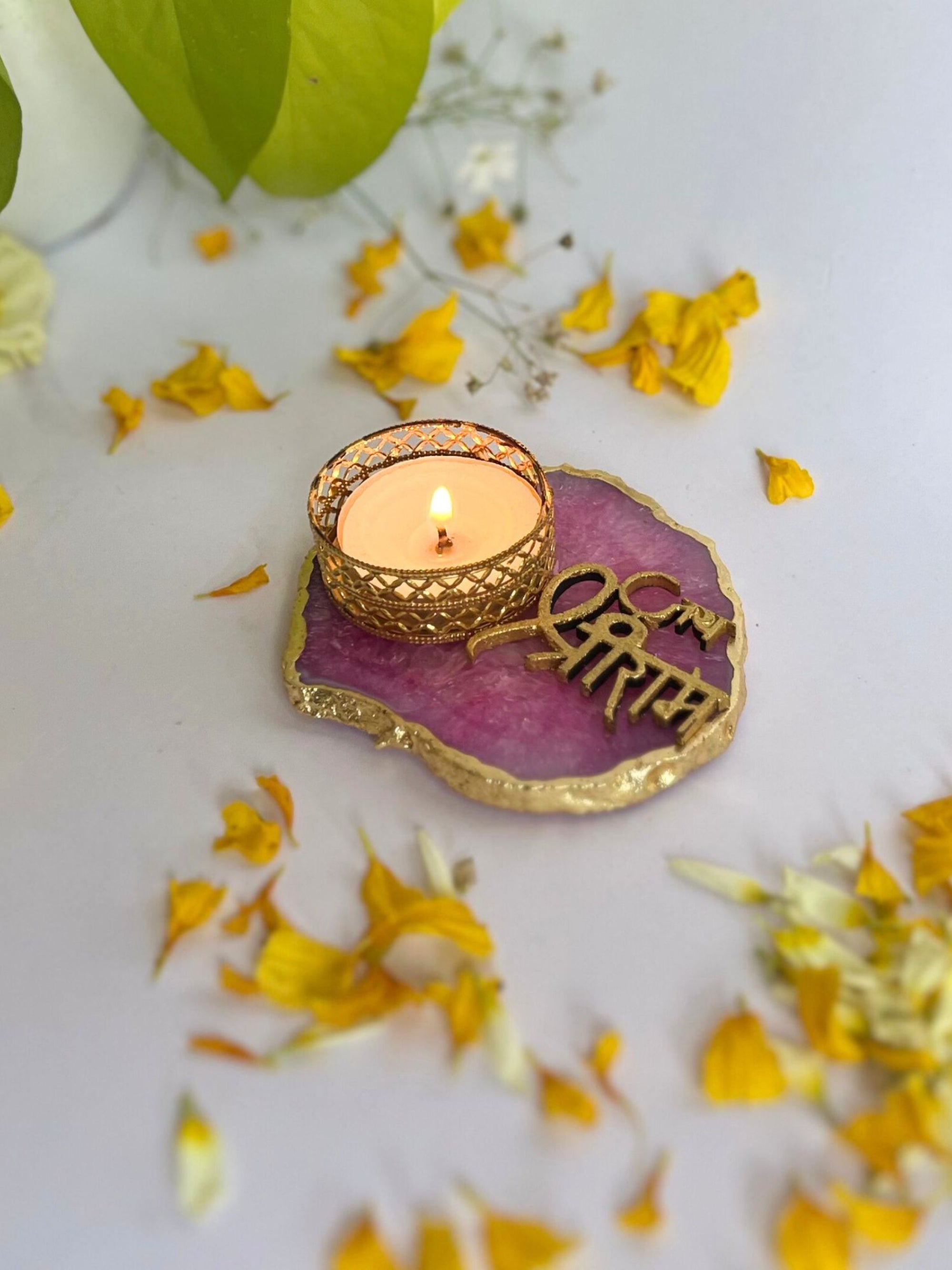 Jai Shree Ram Tea Light Candle Holder Set of 2