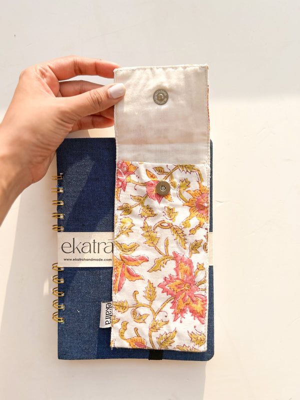 Pen Case - Pink Leafy Floral