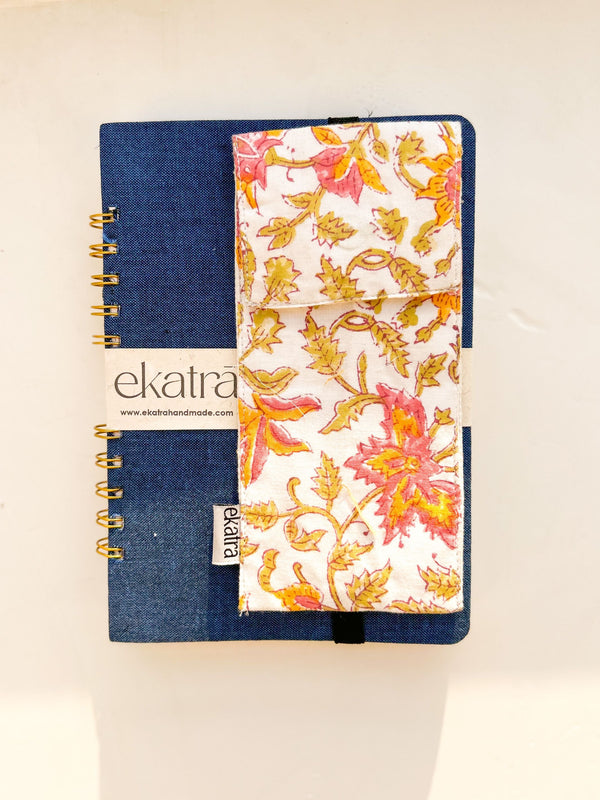 Pen Case - Pink Leafy Floral