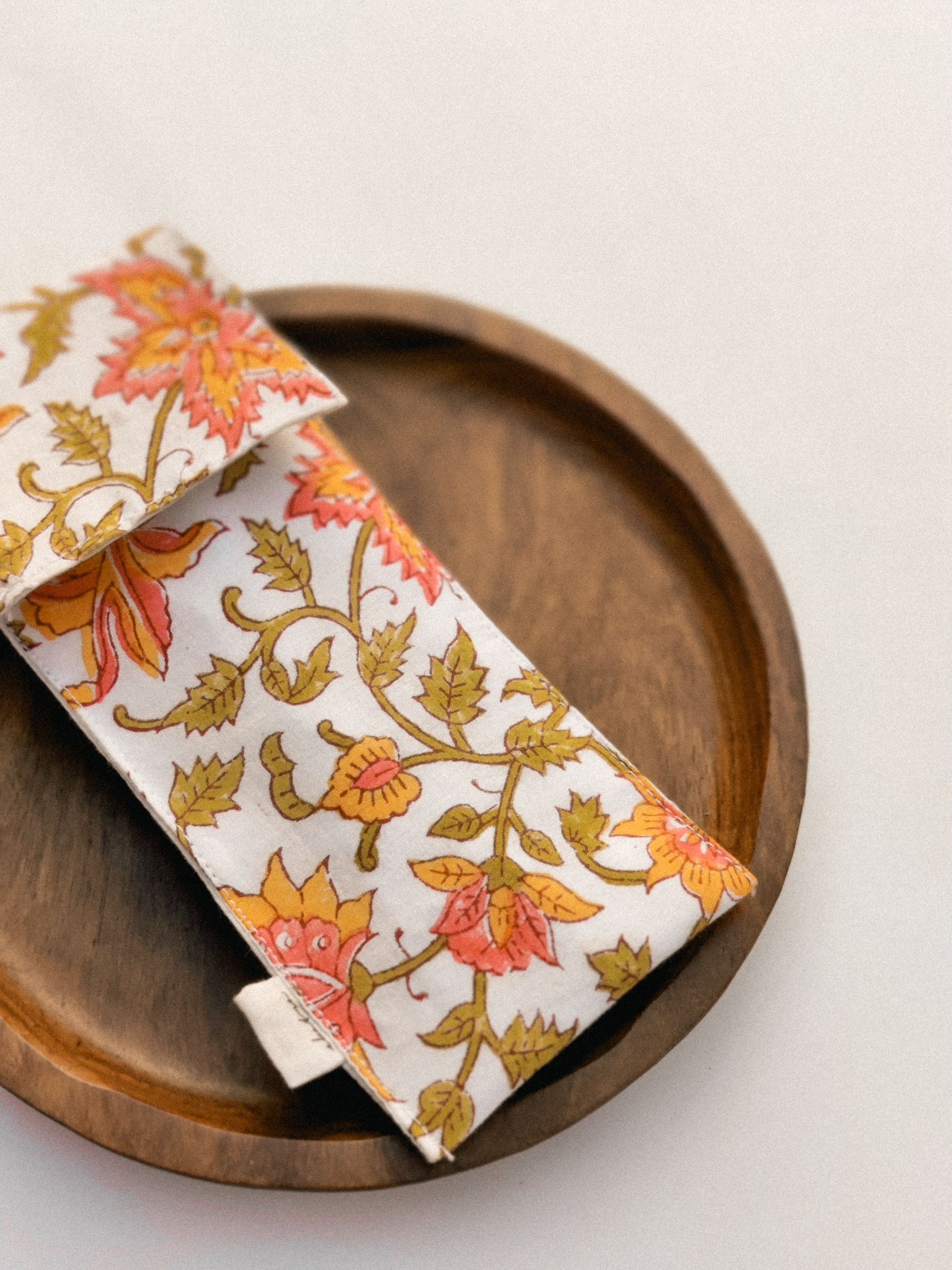 Pen Case - Pink Leafy Floral