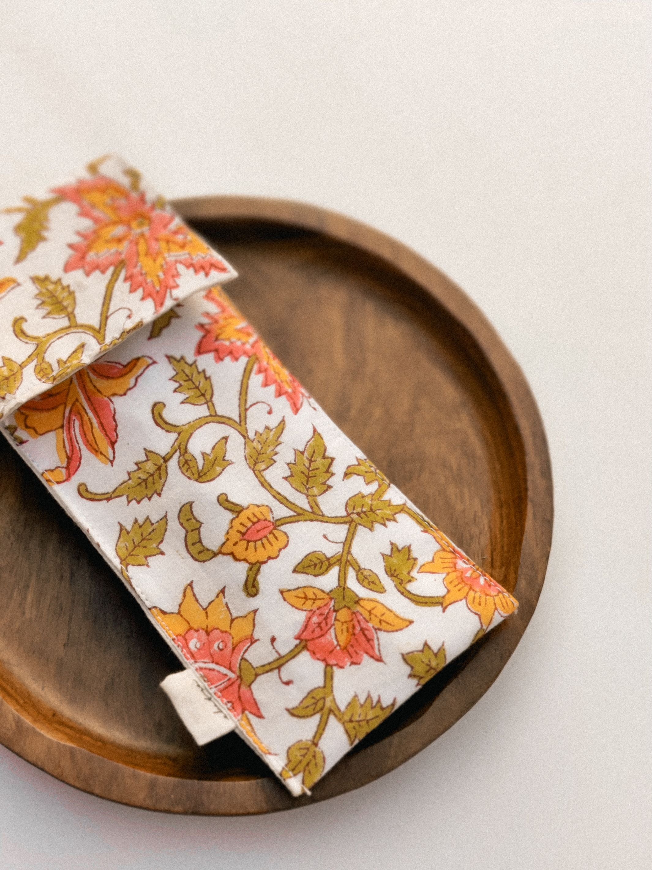Pen Case - Pink Leafy Floral