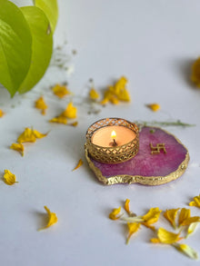 Swastik Tea Light Candle Holder Set of 2