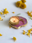 Tea Light Candle Holder with Ganesh Set of 2