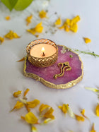 Tea Light Candle Holder with Ganesh Set of 2