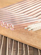 Glass Straws Pack of 4 with Brush