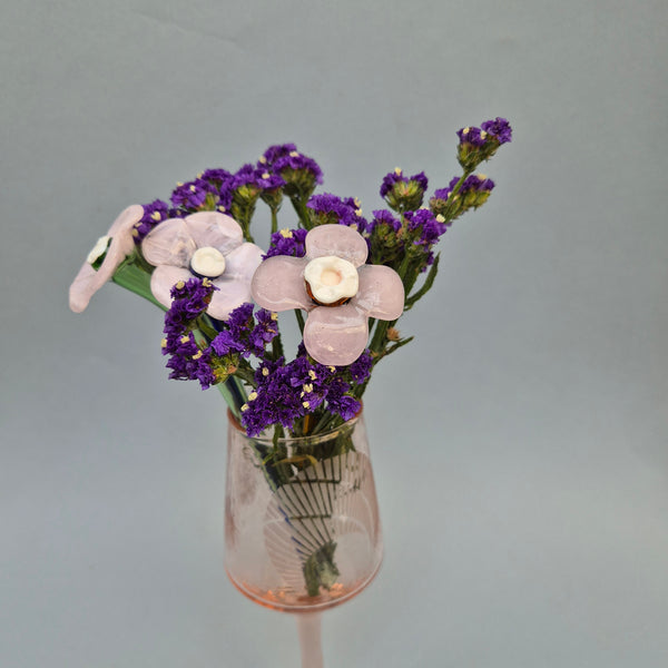 Daisy Glass Flower Stem - Pink Whisper