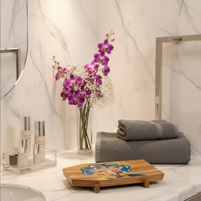 Neo - Hand-Painted (Food Safe) Wooden Platter