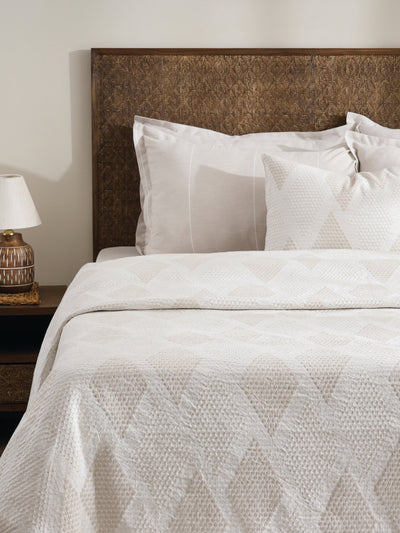 Platinum Pearl Cotton Linen Jacquard Bed Cover