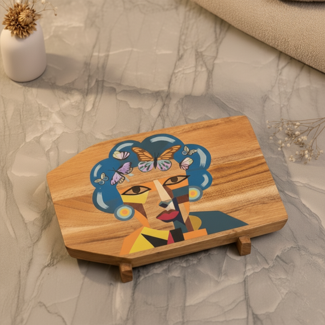 Neo - Hand-Painted (Food Safe) Wooden Platter