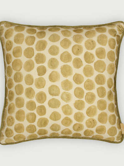 Polka Dot Olive Velvet Cushion Cover