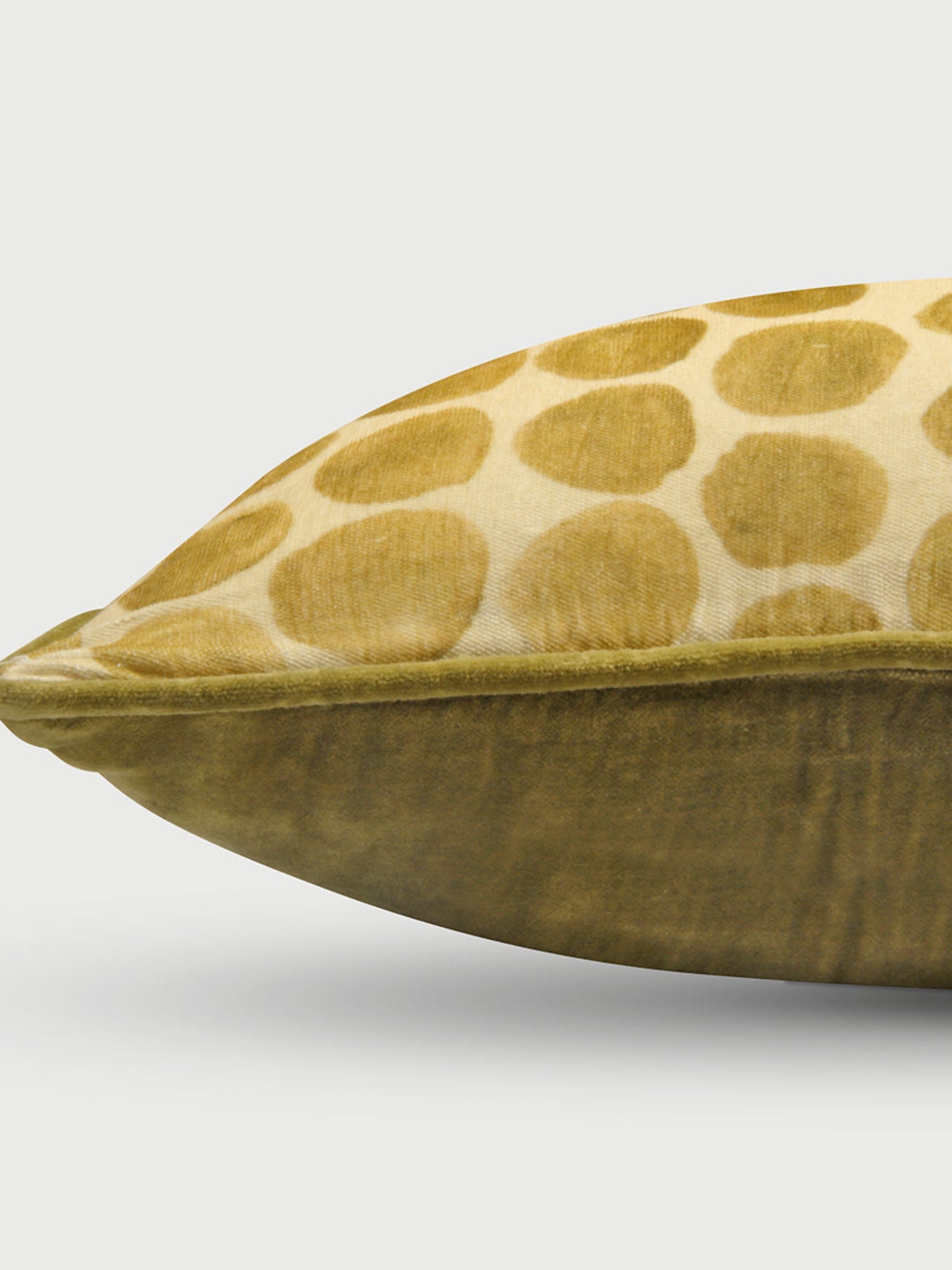 Polka Dot Olive Velvet Cushion Cover
