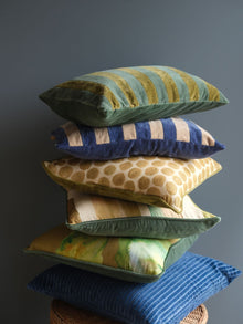 Bloom Olive Velvet Cushion Cover