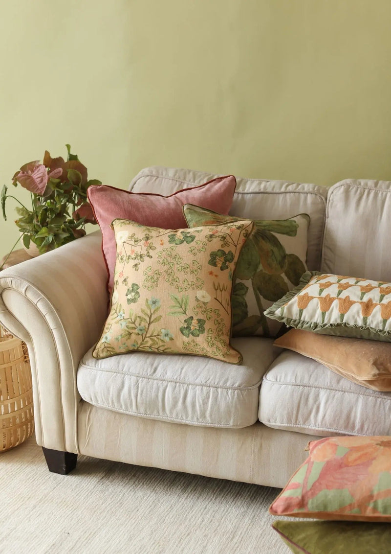 Valley Peach Linen Cushion Cover