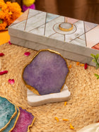 Agate Stone With Marble Base Tea Light Holder