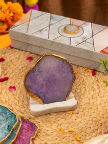 Agate Stone With Marble Base Tea Light Holder