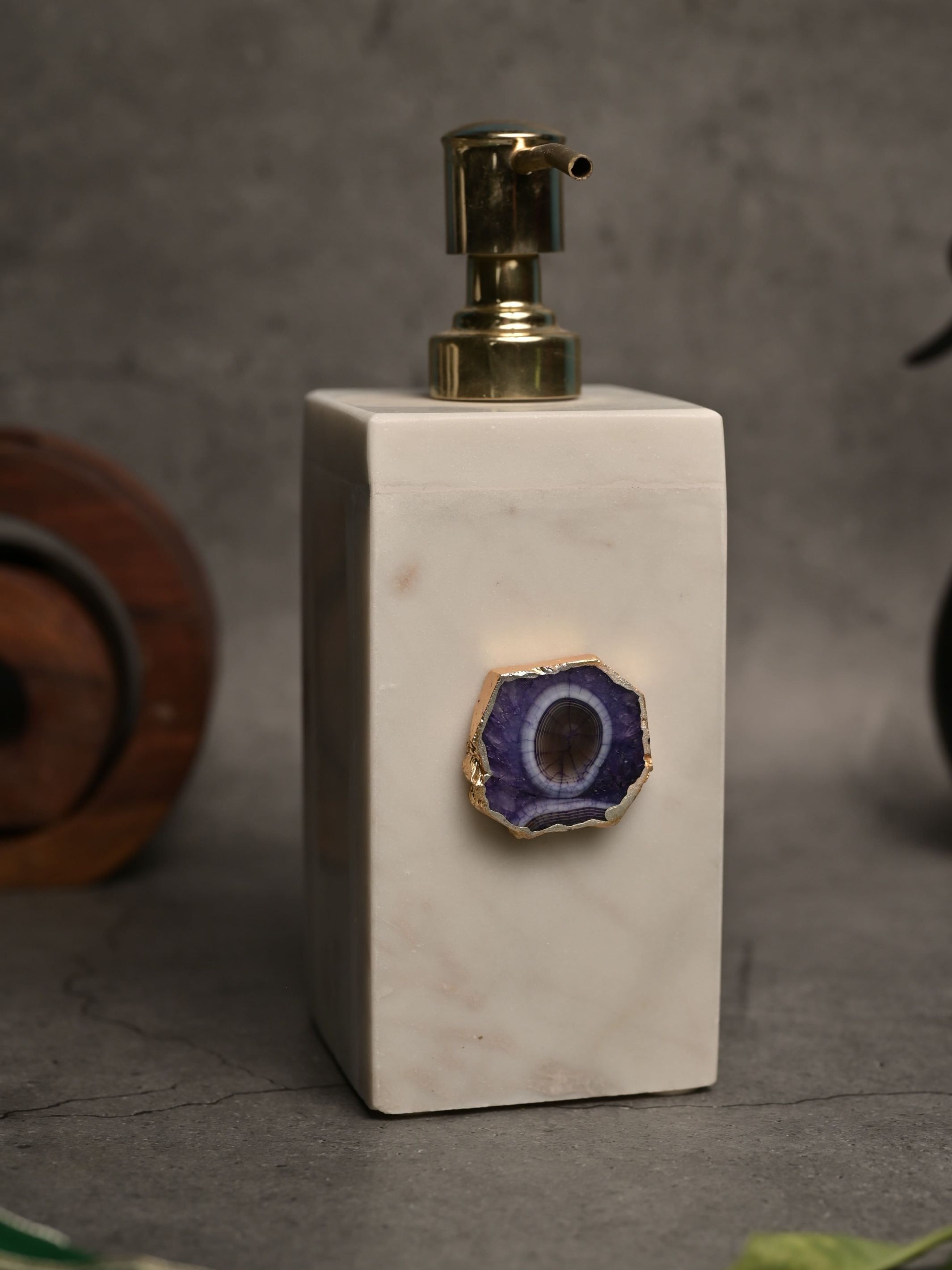 Marble Soap Dispenser with Agate