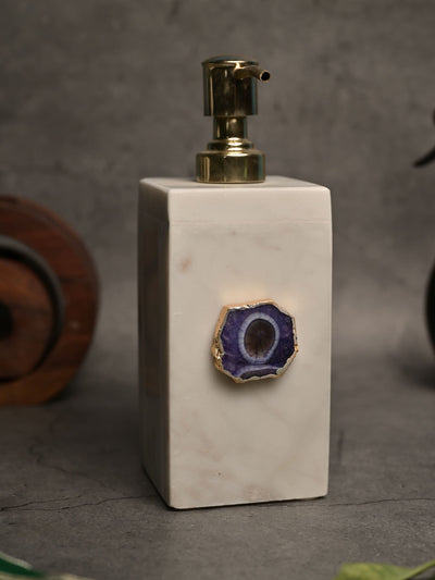 Purple Agate with Marble Soap Dispenser