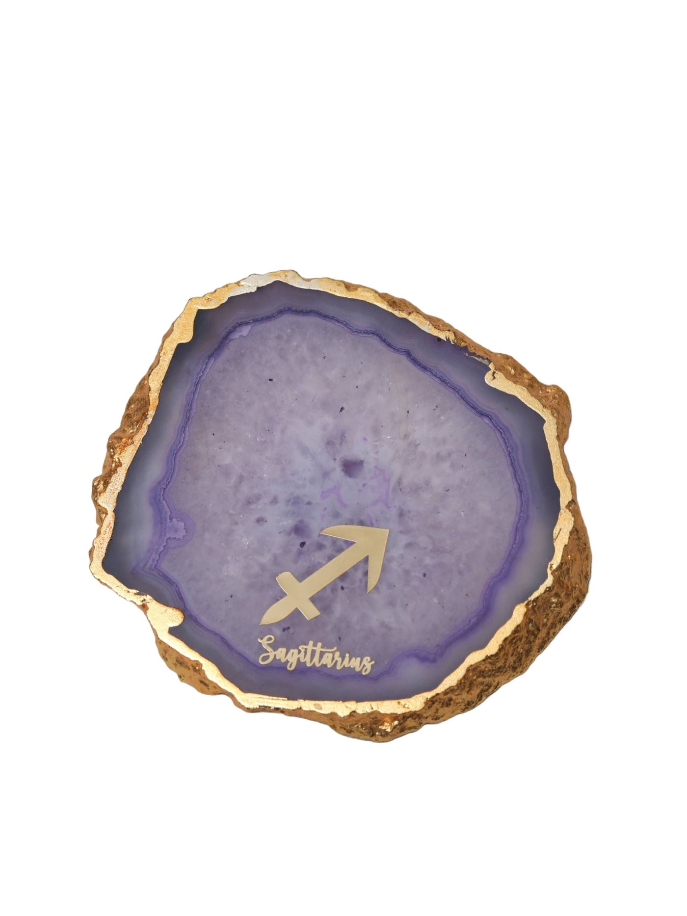 Purple Agate Zodiac Sign Sagittarius Table Coaster