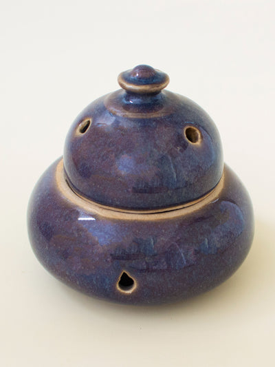 Purple Ceramic Round Dhoop Burner