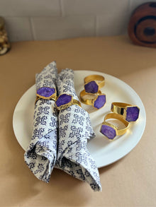 Crystal Agate Napkin Rings Set of 6