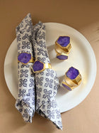 Crystal Agate Napkin Rings Set