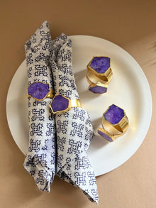Crystal Agate Napkin Rings Set of 6
