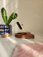 Agate Table Clock - Purple Gemstone Gold Plated
