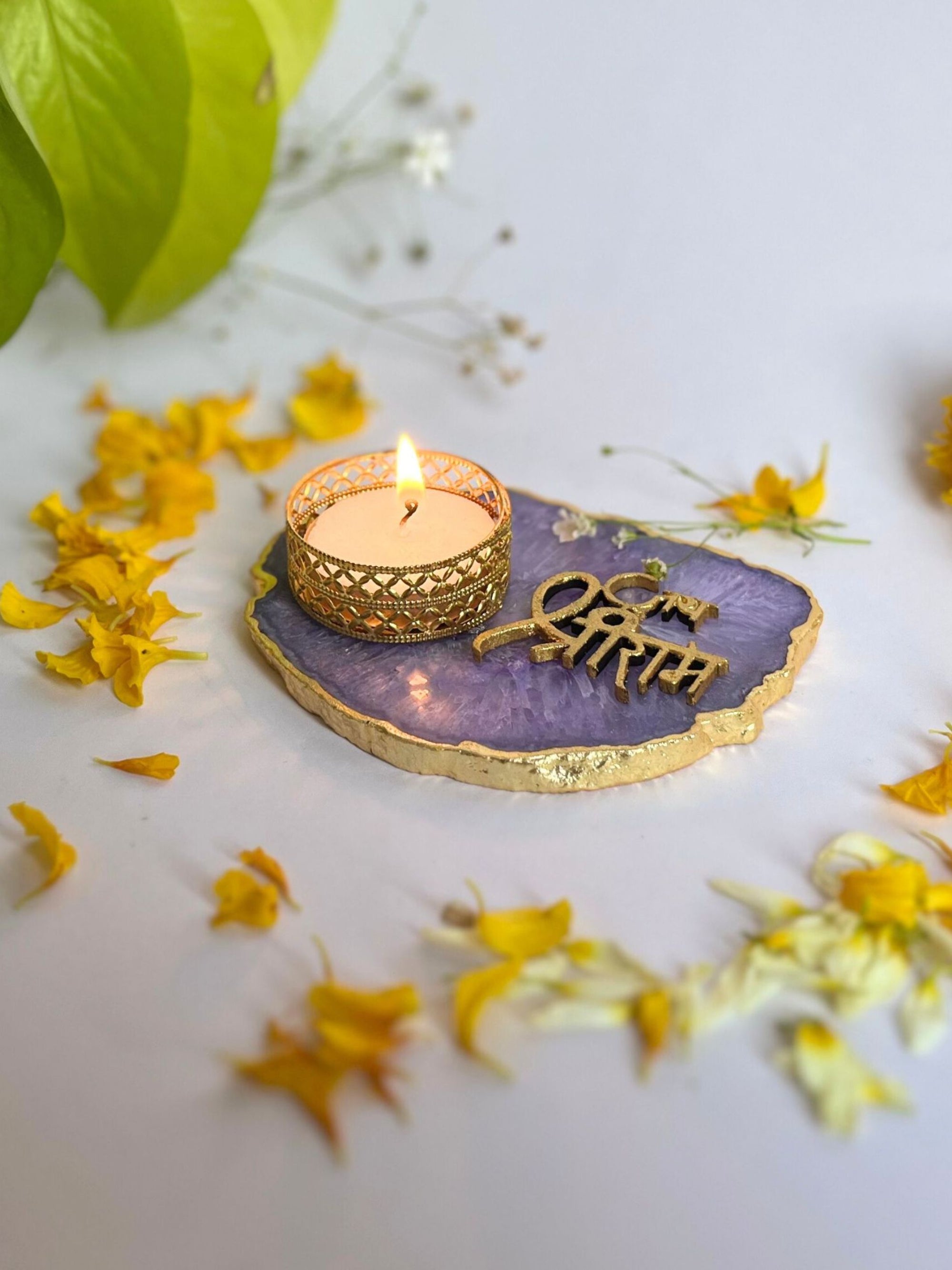 Jai Shree Ram Tea Light Candle Holder Set of 2